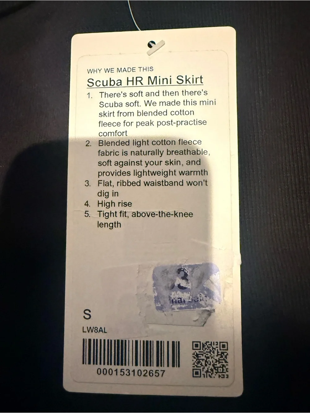 LULULEMON Scuba HR Black Stretch Mini Skirt